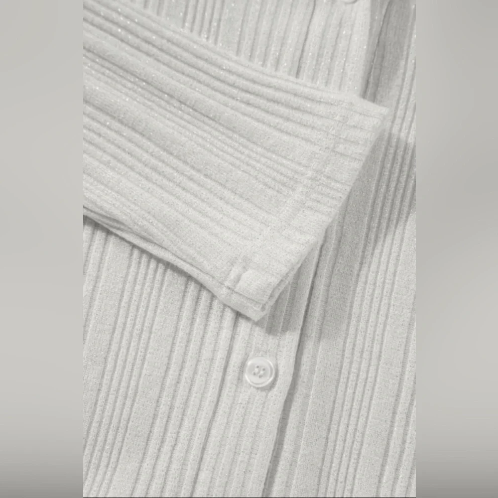 Cream Ribbed Cardigan - Picture 10 of 15